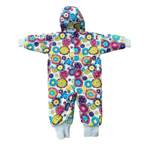 Hanna Andersson Floral Quilted One-Piece Snowsuit Double Zip Funky-18-24 mos - Picture 11 of 16